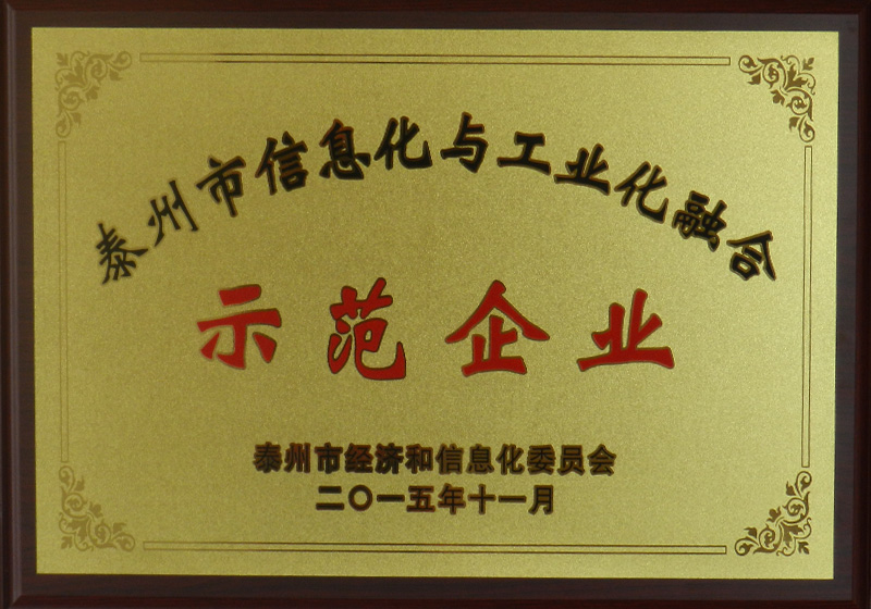 泰州市信息化与工业化融合示范企业